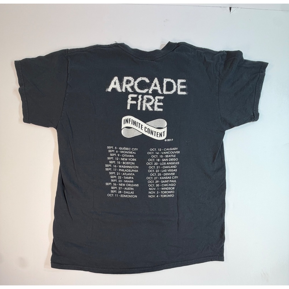 Arcade Fire 2017 Infinite Content Tour Shirt Mens Large Black Everything Now EN
